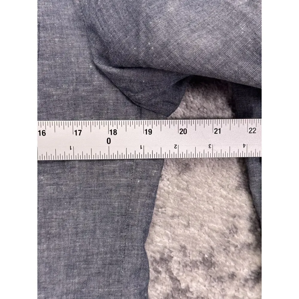 J Crew Ludlow Slim Blazer 38 R Mens Somelos Blue Cotton Linen Chambray Jacket